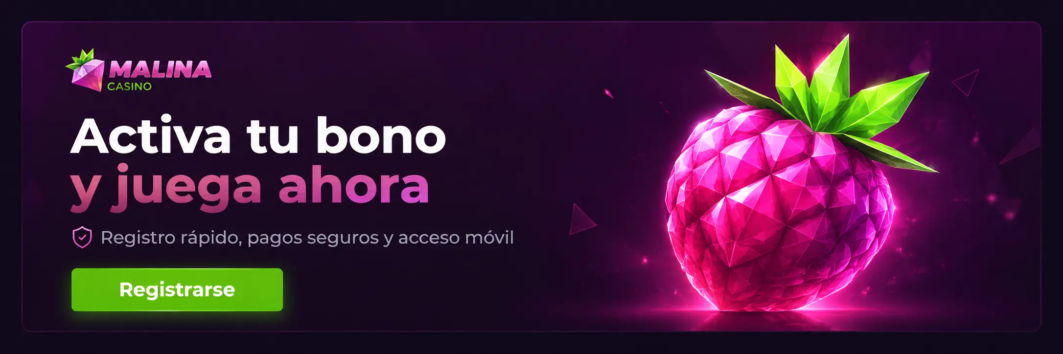 Malina Casino Registration Banner